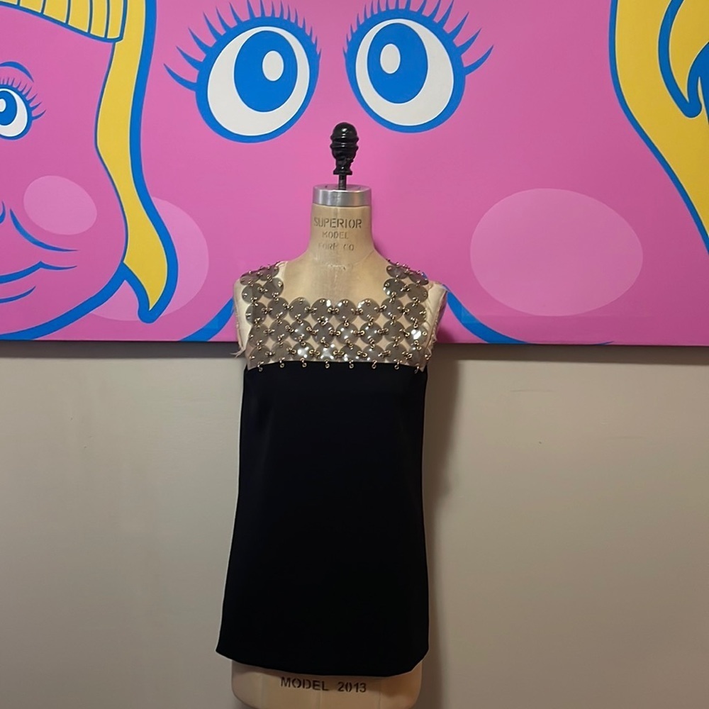 Paco Rabanne Black Sleeveless Plastic Chain Mail Top NWT